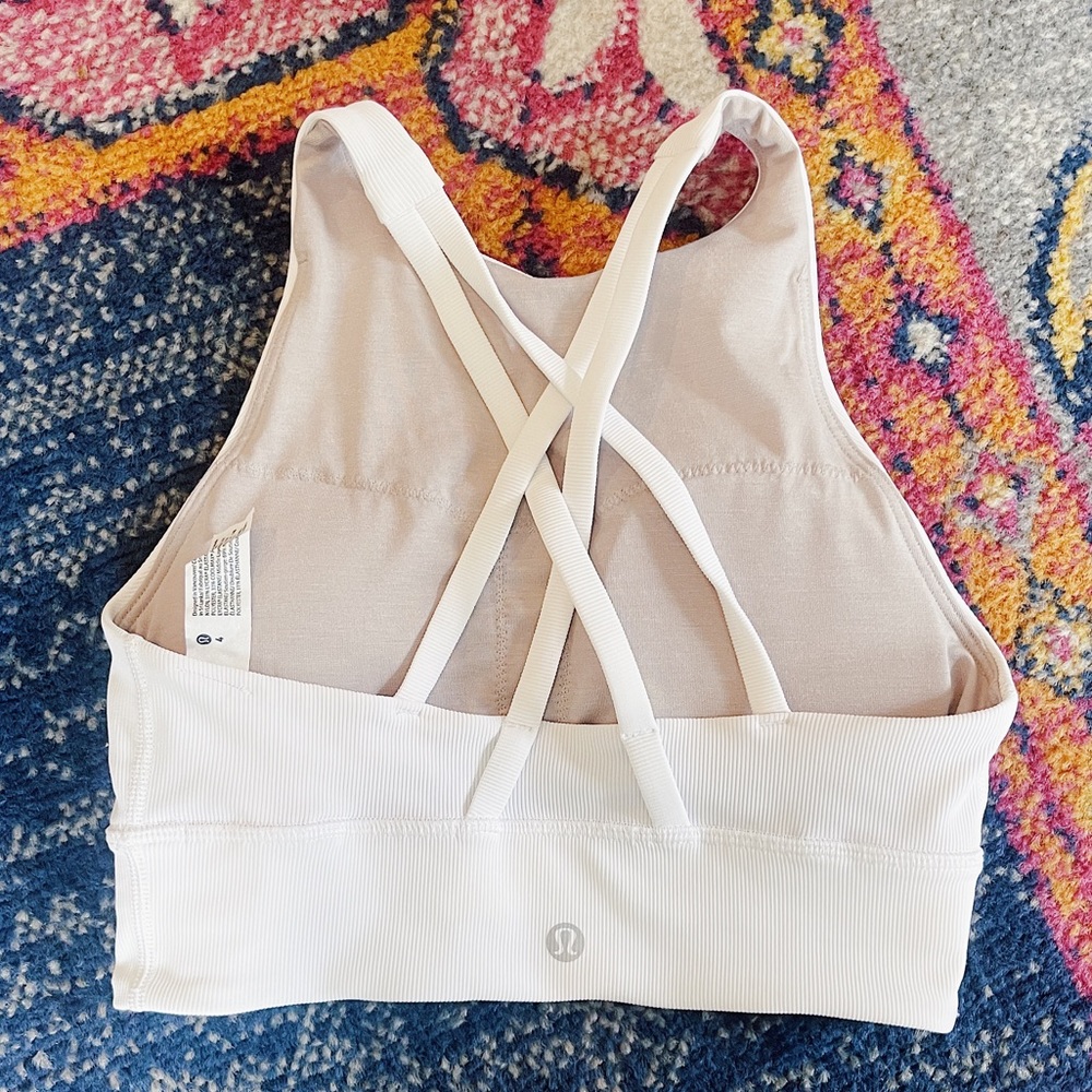 NWT -lululemon White High-Neck Sports Bra